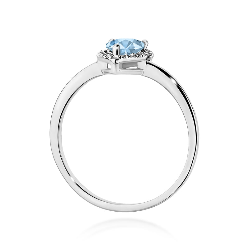 Inel Aur 9K cu Diamante Albastre de Laborator 0.60 ct, imaginea 7 din 8