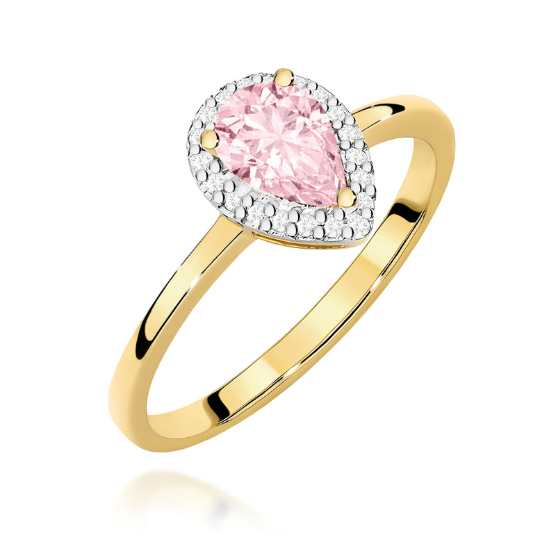 Inel Aur 9K cu Diamante Roz de Laborator 0.60 ct — Aur galben