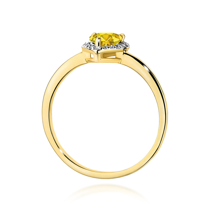 Inel Aur 9K cu Diamante Galbene de Laborator 0.60 ct, imaginea 3 din 8