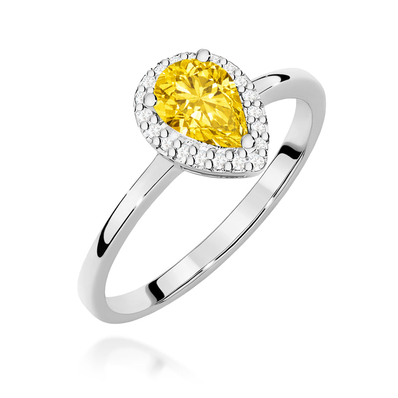 Inel Aur 9K cu Diamante Galbene de Laborator 0.60 ct, imaginea 5 din 8