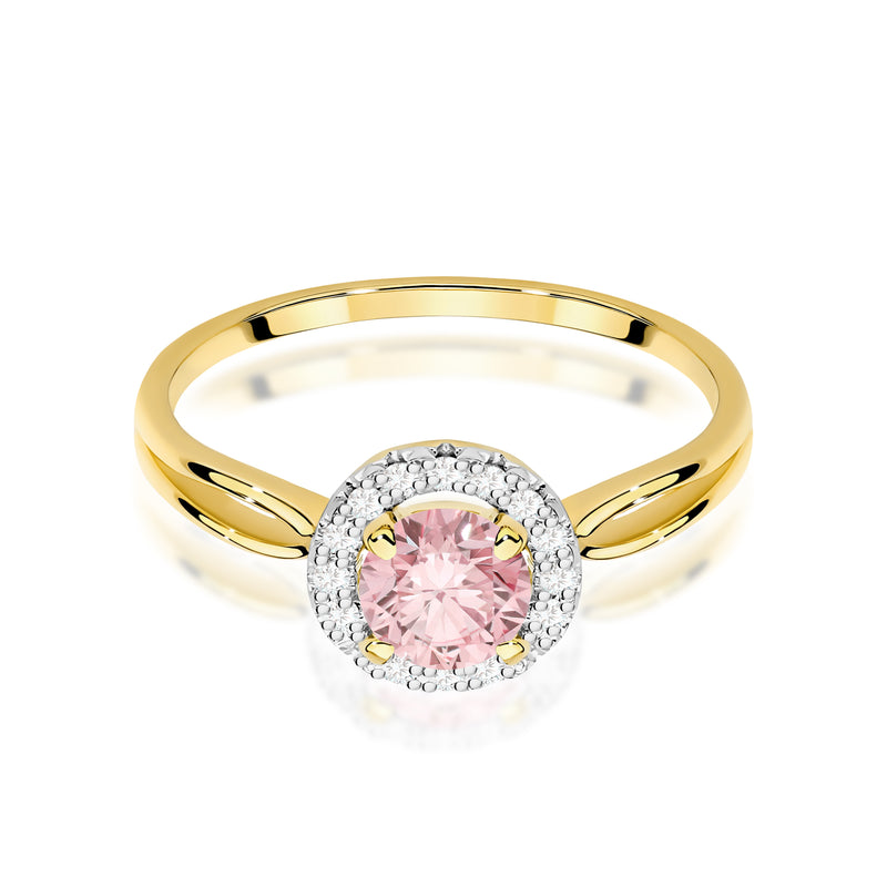 Inel Aur 9K cu Diamante Roz de Laborator 0.58 ct, imaginea 2 din 8