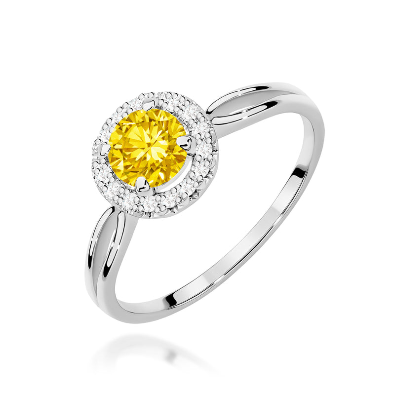 Inel Aur 9K cu Diamante Galbene de Laborator 0.58 ct, imaginea 5 din 8