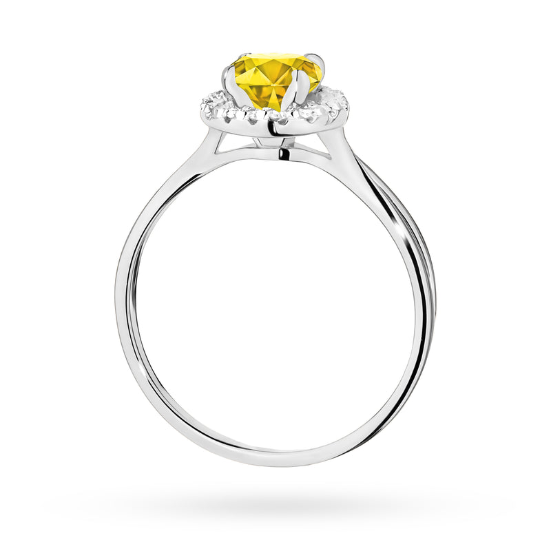 Inel Aur 9K cu Diamante Galbene de Laborator 0.58 ct, imaginea 7 din 8