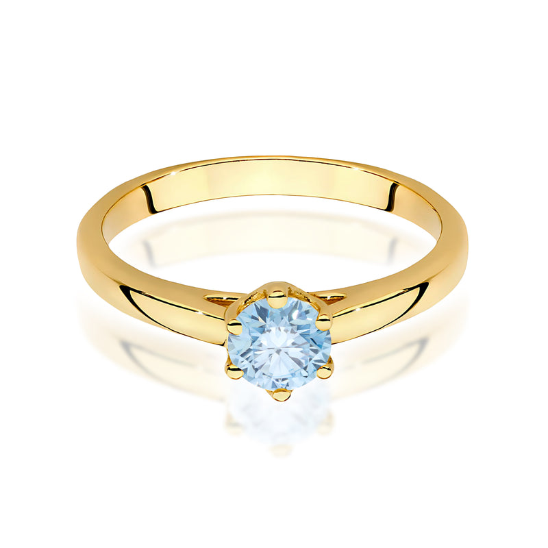 Inel Aur 9K cu Diamant Albastru de Laborator 0.50 ct, imaginea 2 din 8