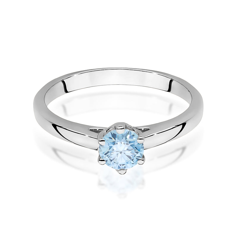 Inel Aur 9K cu Diamant Albastru de Laborator 0.50 ct, imaginea 6 din 8