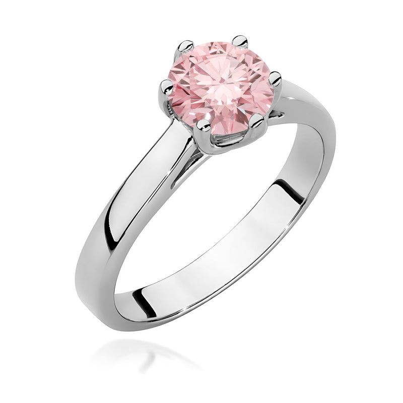Inel Aur 9K cu Diamant Roz de Laborator 1.00 ct, imaginea 5 din 8