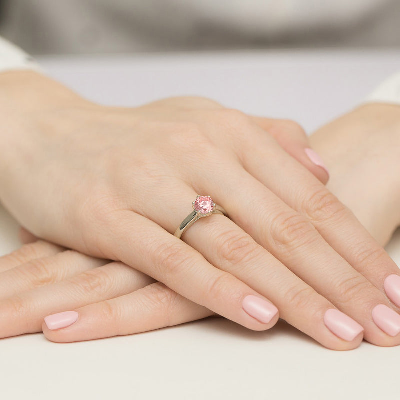 Inel Aur 9K cu Diamant Roz de Laborator 1.00 ct, imaginea 8 din 8