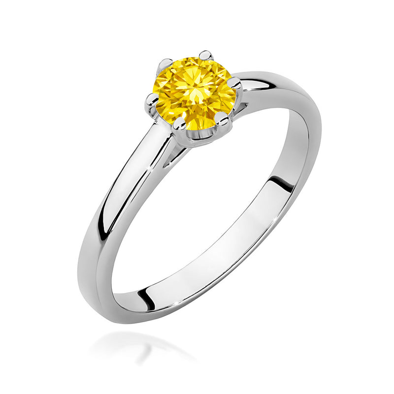 Inel Aur 9K cu Diamant Galben de Laborator 0.50 ct, imaginea 5 din 8