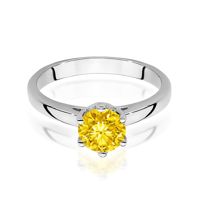 Inel Aur 9K cu Diamant Galben de Laborator 1.00 ct, imaginea 6 din 8