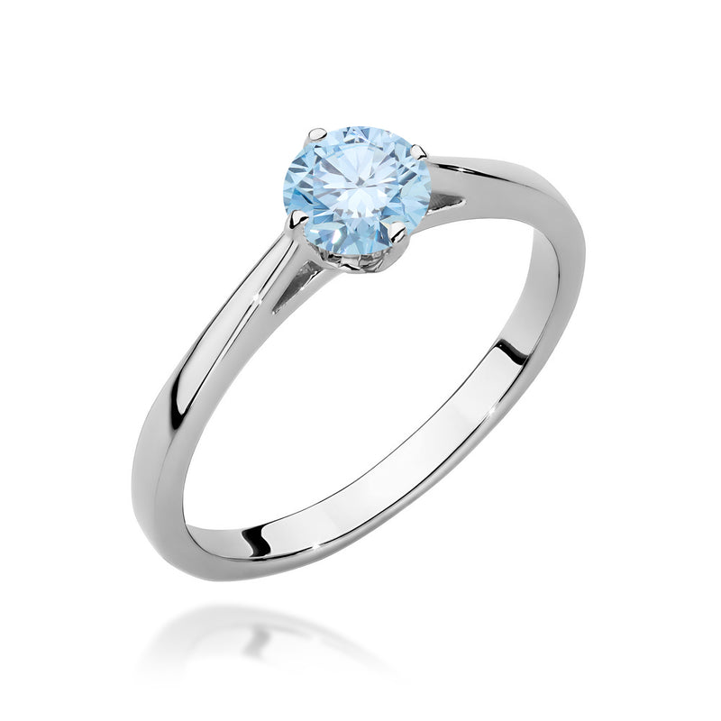 Inel Aur 9K cu Diamant Albastru de Laborator 0.50 ct, imaginea 5 din 8