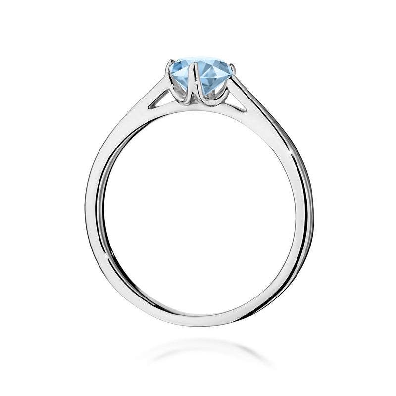 Inel Aur 9K cu Diamant Albastru de Laborator 0.50 ct, imaginea 7 din 8