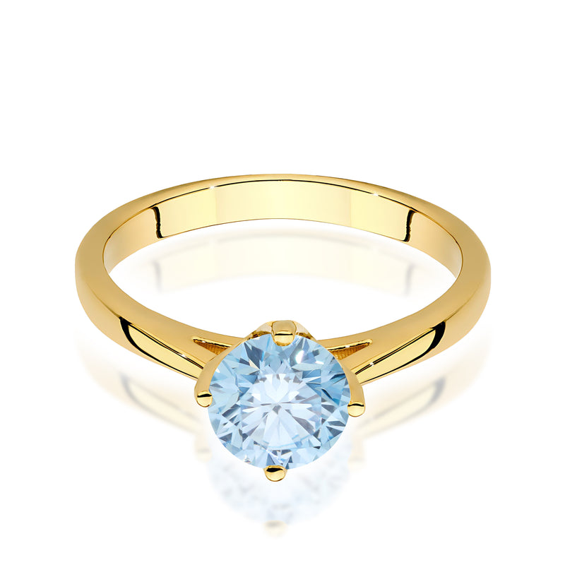 Inel Aur 9K cu Diamant Albastru de Laborator 1.00 ct, imaginea 2 din 8