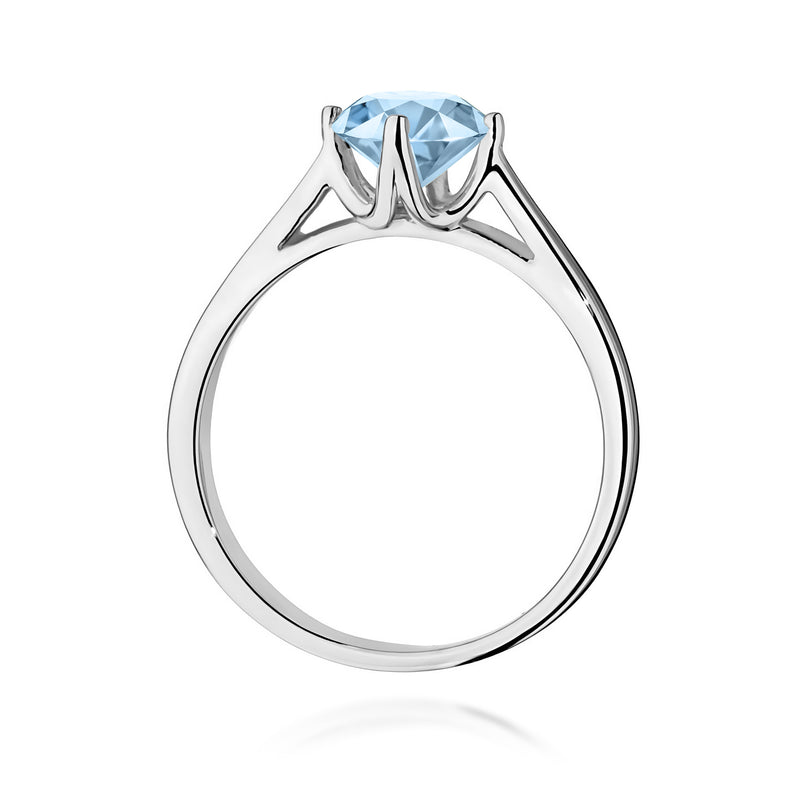 Inel Aur 9K cu Diamant Albastru de Laborator 1.00 ct, imaginea 7 din 8
