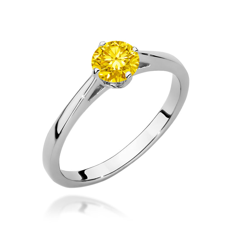 Inel Aur 9K cu Diamant Galben de Laborator 0.50 ct, imaginea 5 din 8