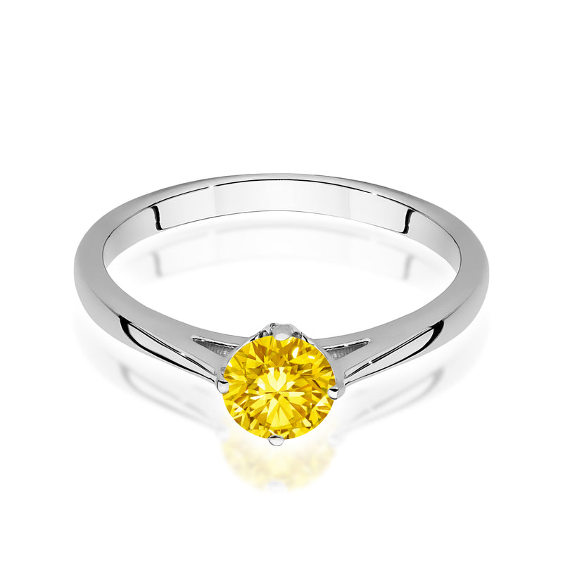 Inel Aur 9K cu Diamant Galben de Laborator 0.50 ct, imaginea 6 din 8