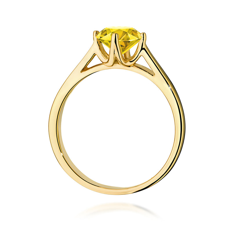 Inel Aur 9K cu Diamant Galben de Laborator 1.00 ct, imaginea 3 din 8