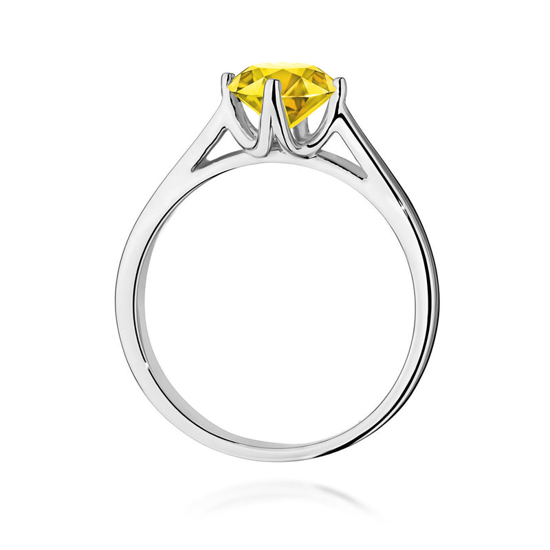 Inel Aur 9K cu Diamant Galben de Laborator 1.00 ct, imaginea 7 din 8