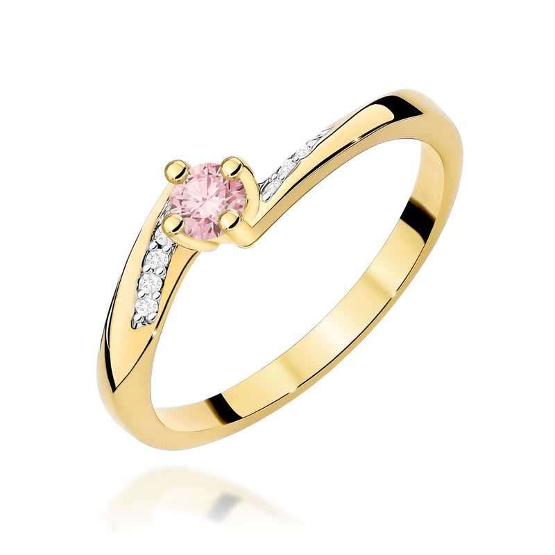 Inel Aur 14K cu Diamante Roz de Laborator 0.19 ct — Aur galben