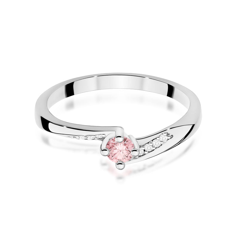 Inel Aur 14K cu Diamante Roz de Laborator 0.19 ct, imaginea 10 din 12