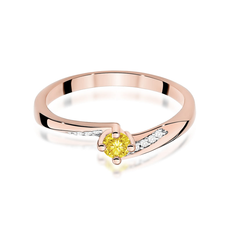 Inel Aur 14K cu Diamante Galbene de Laborator 0.19 ct, imaginea 6 din 12