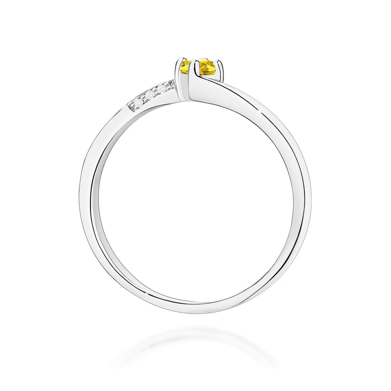 Inel Aur 9K cu Diamante Galbene de Laborator 0.19 ct, imaginea 7 din 8
