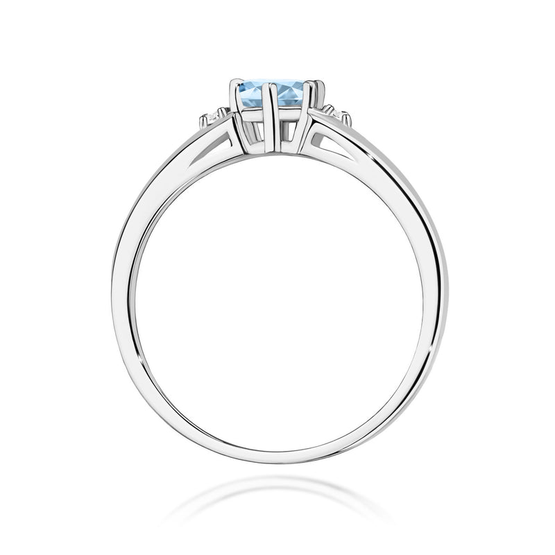 Inel Aur 14K cu Diamante Albastre de Laborator 0.53 ct, imaginea 11 din 12