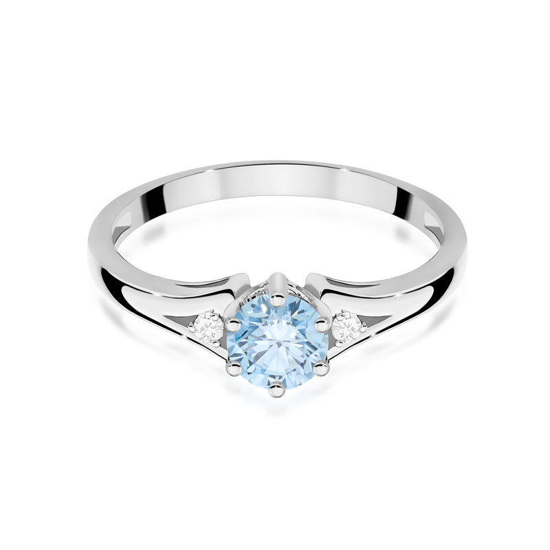 Inel Aur 14K cu Diamante Albastre de Laborator 0.53 ct, imaginea 10 din 12
