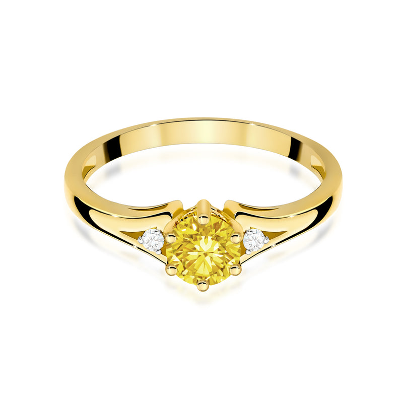 Inel Aur 14K cu Diamante Galbene de Laborator 0.53 ct, imaginea 2 din 12