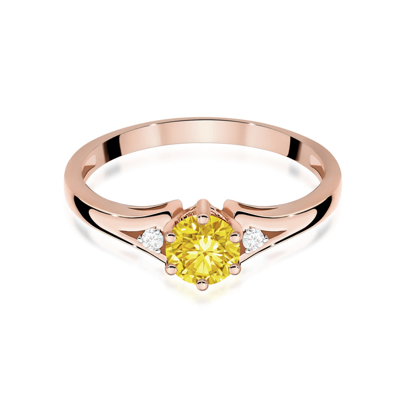 Inel Aur 14K cu Diamante Galbene de Laborator 0.53 ct, imaginea 6 din 12