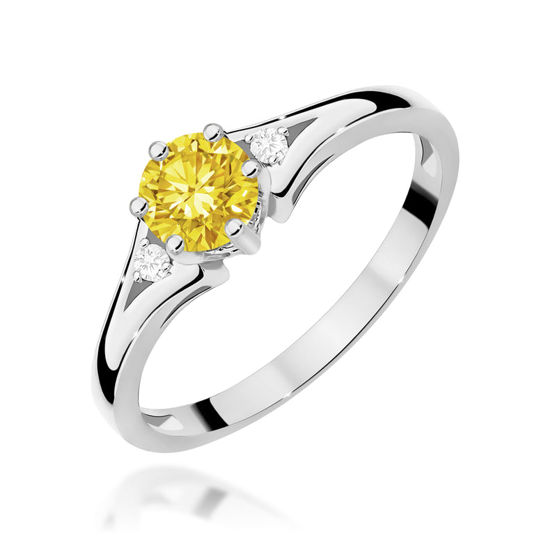 Inel Aur 14K cu Diamante Galbene de Laborator 0.53 ct, imaginea 9 din 12