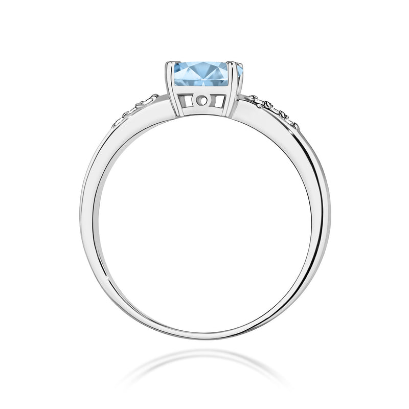 Inel Aur 14K cu Diamante Albastre de Laborator 0.53 ct, imaginea 11 din 12