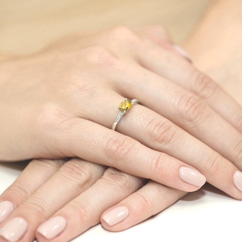 Inel Aur 14K cu Diamante Galbene de Laborator 0.53 ct, imaginea 12 din 12