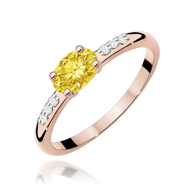 Inel Aur 14K cu Diamante Galbene de Laborator 0.53 ct, imaginea 5 din 12