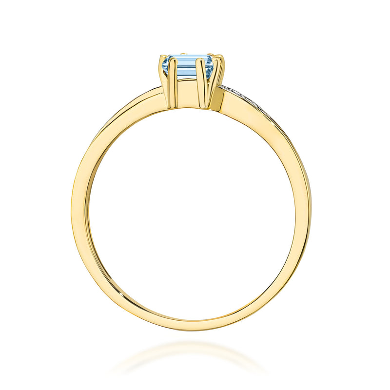 Inel Aur 14K cu Diamante Albastre de Laborator 0.53 ct, imaginea 3 din 12