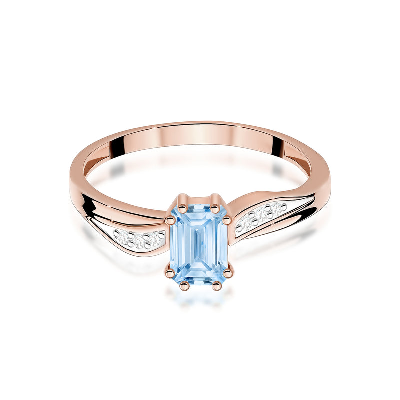 Inel Aur 14K cu Diamante Albastre de Laborator 0.53 ct, imaginea 6 din 12