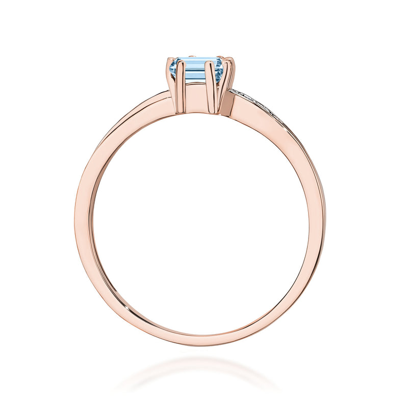 Inel Aur 14K cu Diamante Albastre de Laborator 0.53 ct, imaginea 7 din 12