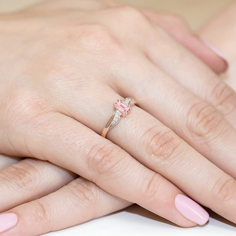 Inel Aur 14K cu Diamante Roz de Laborator 0.53 ct, imaginea 8 din 12