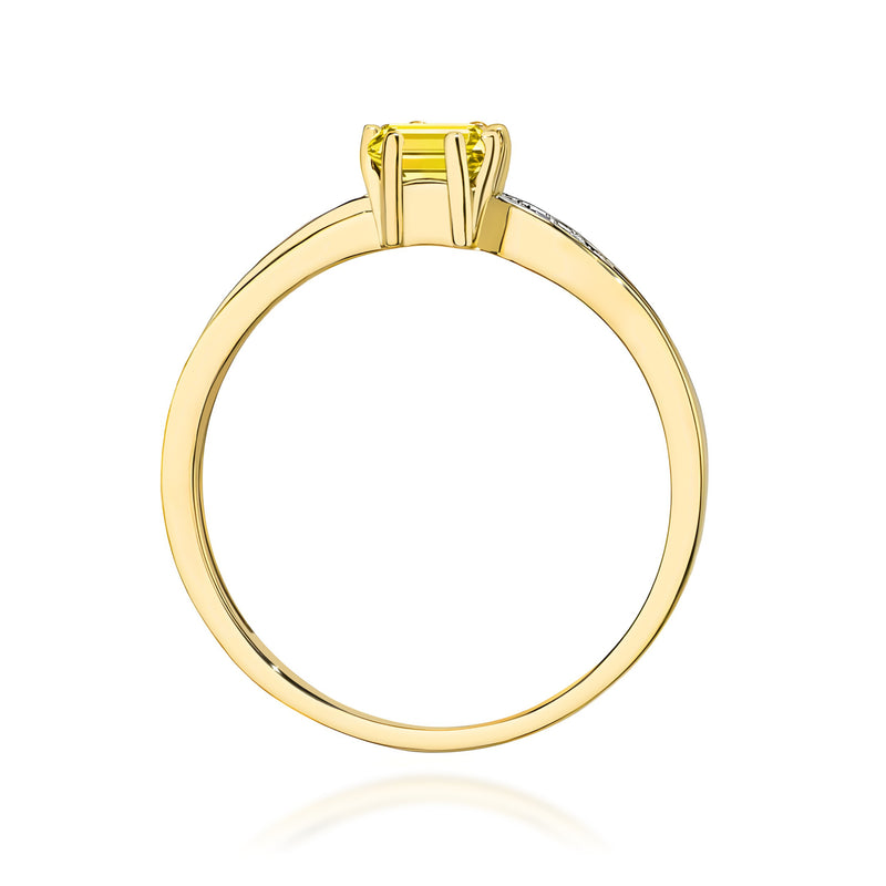 Inel Aur 14K cu Diamante Galbene de Laborator 0.53 ct, imaginea 3 din 12