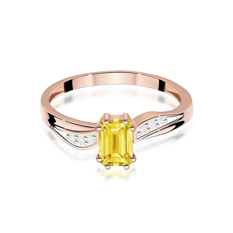Inel Aur 14K cu Diamante Galbene de Laborator 0.53 ct, imaginea 6 din 12