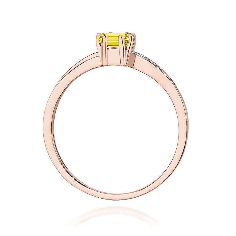 Inel Aur 14K cu Diamante Galbene de Laborator 0.53 ct, imaginea 7 din 12
