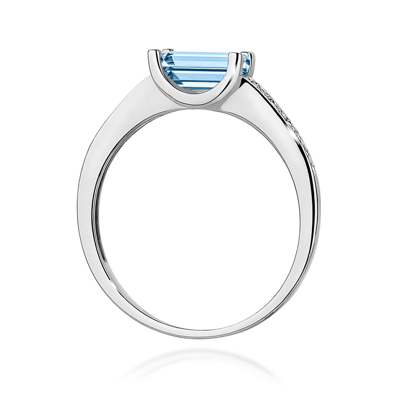 Inel Aur 14K cu Diamante Albastre de Laborator 0.53 ct, imaginea 11 din 12