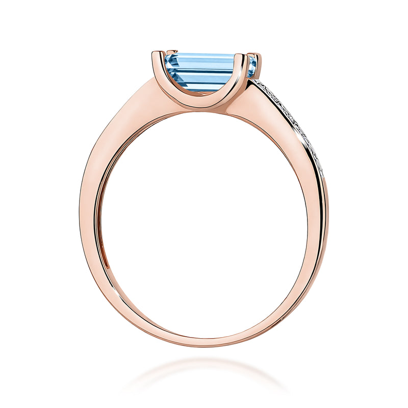 Inel Aur 14K cu Diamante Albastre de Laborator 0.53 ct, imaginea 7 din 12