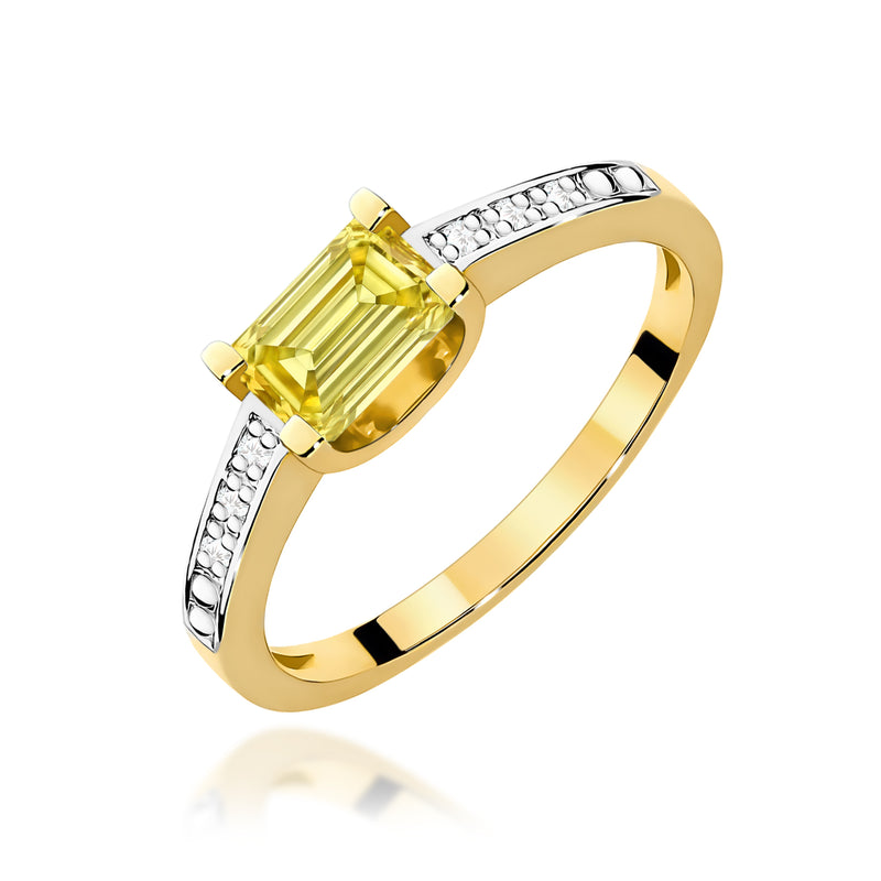 Inel Aur 14K cu Diamante Galbene de Laborator 0.53 ct — Aur galben