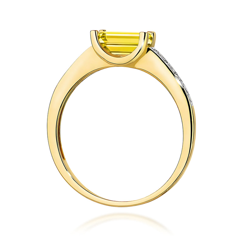 Inel Aur 14K cu Diamante Galbene de Laborator 0.53 ct, imaginea 3 din 12