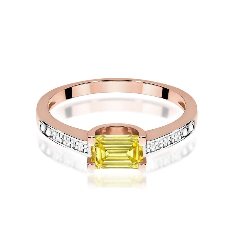 Inel Aur 14K cu Diamante Galbene de Laborator 0.53 ct, imaginea 6 din 12