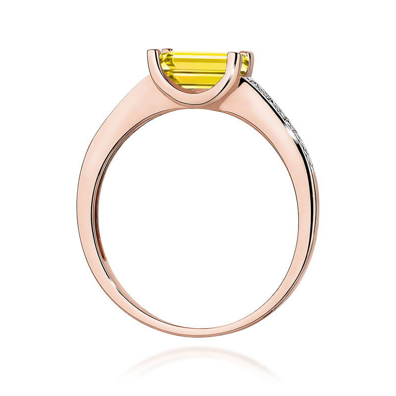 Inel Aur 14K cu Diamante Galbene de Laborator 0.53 ct, imaginea 7 din 12