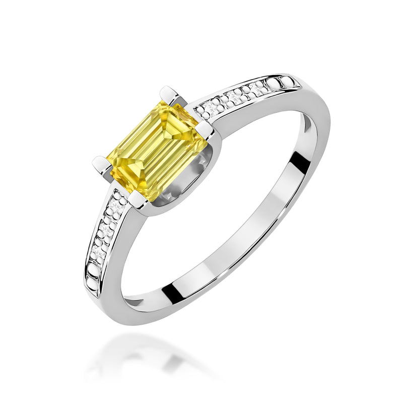 Inel Aur 14K cu Diamante Galbene de Laborator 0.53 ct, imaginea 9 din 12