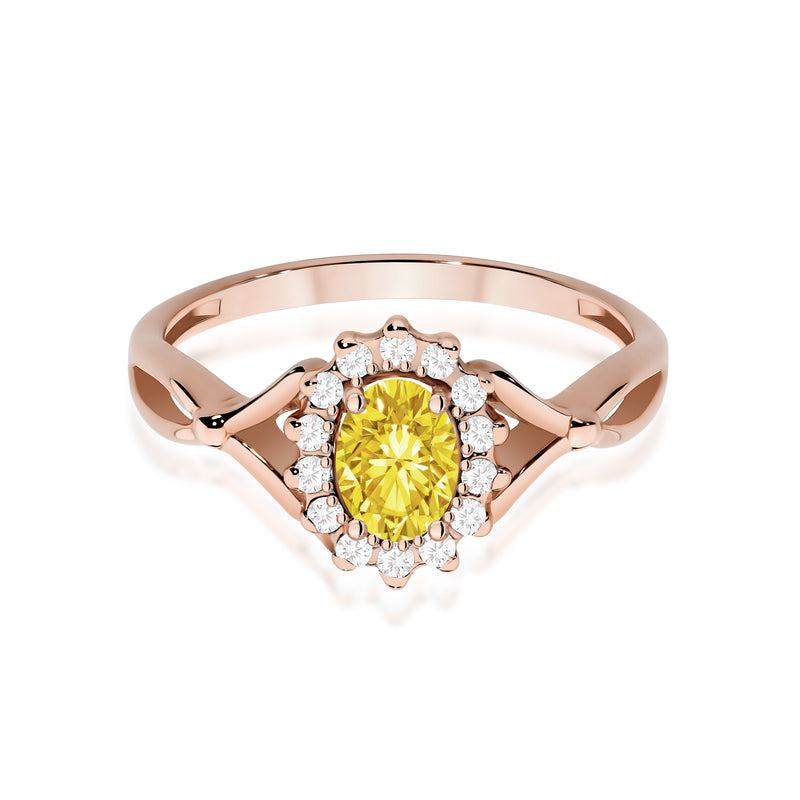 Inel Aur 14K cu Diamante Galbene de Laborator 0.62 ct, imaginea 6 din 12