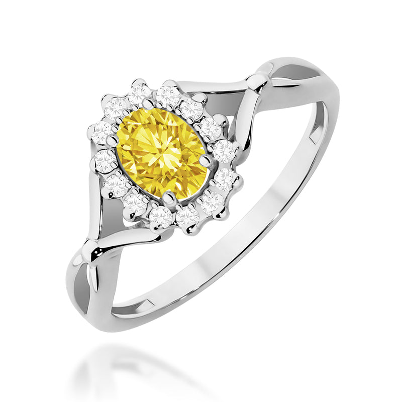 Inel Aur 14K cu Diamante Galbene de Laborator 0.62 ct, imaginea 9 din 12