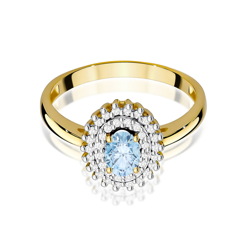 Inel Aur 14K cu Diamante Albastre de Laborator 0.70 ct, imaginea 2 din 12